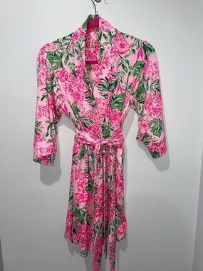 Lilly Pulitzer Robe Pink/Green Floral